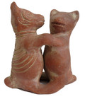 Pre Colombian Colima Dancing Dogs Replica Mexican Terracotta Pottery Figurine 6 
