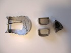 Chacon Vintage 80s Sterling Silver Cowboy Western Tip Keeper Loop Belt Buckle Se