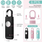 6 Pcs Rechargeable Personal Safety Alarm For Women  130db Personal Alarm Prot   