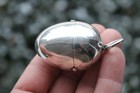 Antique 19th Century Sterling Silver Egg Etui Thimble   Needle Case W  Thimble