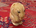 Japanese Handmade Carved Netsuke Mouse rat Figure Signed Underside