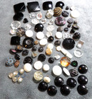 Lot Of 86 Vintage Antique Glass Buttons Various Sizes Colors Shapes