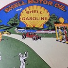 Vintage Shell Gasoline Sign - Pebble Beach Golf Gas Pump Plate Porcelain Sign