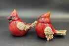 Hard To Find  Set Of 2 Ceramic Cardinals Hand Painted  Beautiful