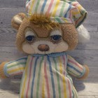 Fisher Price Quaker Oats Teddy Beddy Bear Striped Pajamas Plush Rattle Vintage