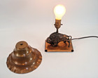 Vintage Rare Cast Copper Buffalo Lamp Western Cowboy Ranch 1950s Breslin Canada