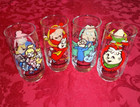 Vintage Set Of 4 Alvin   The Chipmunk Glasses 1985 Karman ross bagdasarian