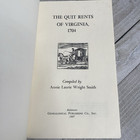 The Quit Rents Of Virginia 1704 Genealogy Reference Book Va Colonial America