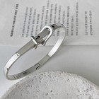 925 Sterling Silver Belt Buckle Bangle Bracelet Vintage Punk Cuff For Women
