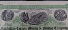 190x - Manhattan-carson Mining   Milling Company Stock Certificate  666