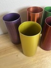 Vintage Perma Hues Glasses Aluminum Drinking Tumblers Cups 1950-1960   s Set Of 6