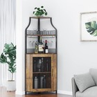 Corner Wine Cabinet With Removable Wine Rack  Wine Bar Cabinet With Barn Door   