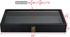 Wooden Jewelry Display Case With Tempered Glass Top  Dark Brown