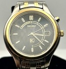 Men   s Seiko Kinetic Black Dial 5m42-0a19 Wristwatch 6 Jewels New Capacitor Minty