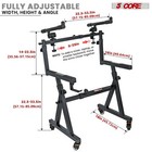 5 Core Dual Keyboard Stand Z Style Heavy Duty Adjustable 2 Tier Piano Stands
