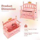 Kids Princess Wooden Bench Seat Toy Box Storage Organizer Children Playroom Pink