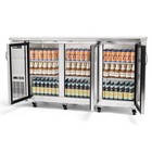 Peakcold Triple Glass Door Commercial Back Bar Cooler Stainless Steel - 72  