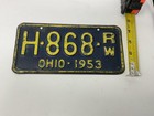 Vintage 1953 Ohio Row Boat License Plate 100  Original  Rw