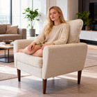 Gianna Fabric Accent Chair With Supportive Backrest And Armrests  Modern Chair