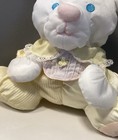 Vintage Fisher Price Plush Puffalump Mouse bear  Yellow   White Stripes  Rattle