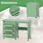 Folding Sewing Machine Table With Power Outlets  3 Storage Bins   Open Shelf
