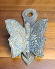 Vintage Brass Butterfly Clip Note letter Holder Mcm Wall Decor Patina
