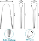 3 Pcs Metal Tongue Scraper  Tongue Scrapers For Adults  Stainless Steel Tounge S