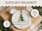 Baby Girl First Christmas Ornament  Girls First Xmas Ornament With Baby Name  Pe