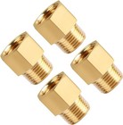 4-pack 1 2 Inch Male X 1 2   Female Brass Pipe Fitting Adapters  1 2   Npt Ma   