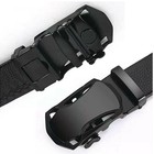 Men s Automatic Click Lock Buckle Waist Strap Dress Comfort Black Belt Casual