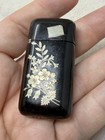Antique Victorian Vesta Match Safe Floral Silver Inlay C1890 Pocket Case
