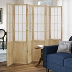56 Inch Shoji Room Divider 6 Panel Folding Privacy Screen Japanese Natural Wood