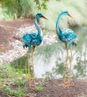 Evergreen 35    Blue Heron Statue Pair