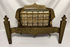 Antique 1924 Gas Space Heater Dangler Golden Glow Gilt Iron Fireplace Insert