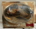 Vtg 1960s Budweiser Beer Lighted Bubble Sign Pheasants Cock   Hen Birds 3d Works