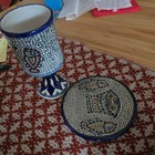 Jerusalem Holy Land City Scene  Hand Painted Ceramic Souvenir Cup And Wall Plate