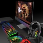 Wired Gaming Keyboard And Mouse Combo over Ear Headphone With Mic for Pc Laptop