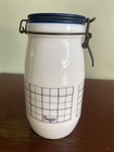 2 Vintage Wheaton Milk Glass Kitchen Wire Bail Canisters Flour And Sugar
