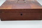 Antique Mid-19th Century Shaker Mixed Wood Inlaid Sewing Box - Sarcophagus Form