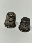 Lot Of Vintage Sterling Silver Thimbles 2 Total Antique Sewing Collectibles