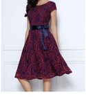 Women   s Vintage Floral Lace Cocktail Evening Party Dress