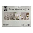 Member s Mark 16 Piece Lead-free Crystal Drinkware Set  Clear