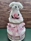 Puppy And Roses Diaper Cake Baby Shower