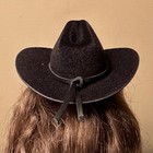 Black Cowboy Hat In Barbie Doll Scale With Custom Cast Metal Rdlc Navajo Conchos