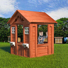 Wooden Kids Playhouse With 2 Windows And Flowerpot Holder 42 lx46 wx55 h