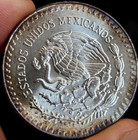 1983 Mexico Libertad Silver 1 Onza Rainbow Bullseye Monster Toner Natural Rare