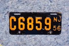 1956 New Jersey Motorcycle License Plate