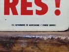 Vintage Smokey Bear Porcelain Sign Old Forest Service Dept Agriculture Park Fire