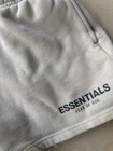Essentials Kids Gray Cotton Fleece Sweat Shorts Logo Pockets Drawstring