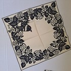4 Vintage Vera Neumann Dinner Napkins Beige   Black Birds   Crows 